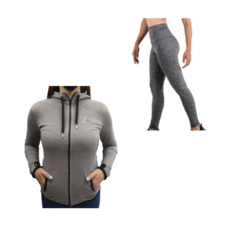 Conjunto Deportivo GRIS! Campera Algodon Mujer + Calza Lycra