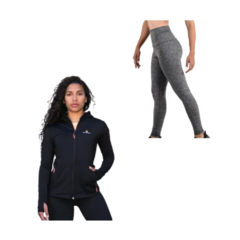 Conjunto Deportivo! Campera Lycra Mujer+ Calza Lycra Gris