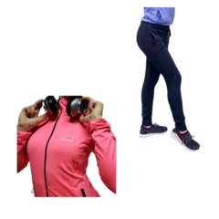 Conjunto! Campera Mujer Lycra Fu+ Pantalon Puño Algodon ng