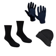 Combo Black!! Medias Térmicas + Gorro Lana+ Guantes Termicos