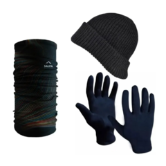 Combo Térmico!! Cuello Termico + Gorro de Lana + Guante Termico (olas)