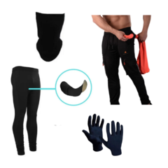 Calza Larga Ciclista Badana + Pantalón Cargo Chupín + Guantes + Cuello