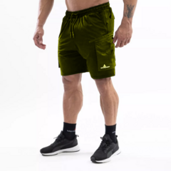 Musculosa Deportiva NEGRO MuscuR5 + Short Cargo Hombre VERDE Shcargo