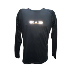 Imagen de Combo Deportivo! Camiseta Termica Reflectiva Negro + Calza Ciclista Larga Badana
