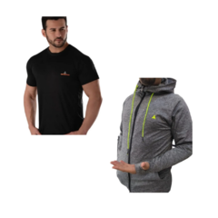 Remera Deportiva Hombre Ng + Campera Deportiva Gris