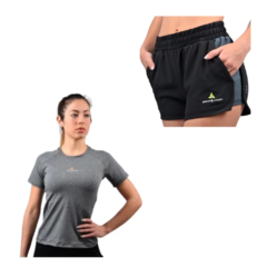 Conjunto! Remera Deportiva Mujer + Short Mujer Microfibra GS - comprar online