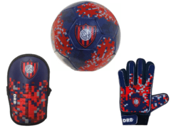 Combo Futbol San Lorenzo Pelota + Guantes + Canillera