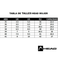 Zapatillas Head Mujer Tenis Padel - Entrenamiento Az/fu - comprar online