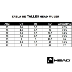 Zapatillas Head Mujer Tenis Padel Entrenamiento Az/fu +medias gratis! - comprar online
