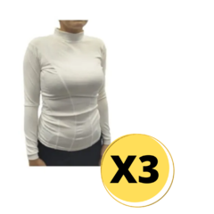 Camiseta Termica Blanca Mujer Deportiva Urbana X3 UNIDADES - TERMLOC2M