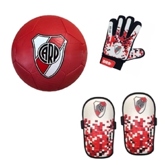 Combo! Pelota River Nº2 +canilleras+ Guantes Arquero