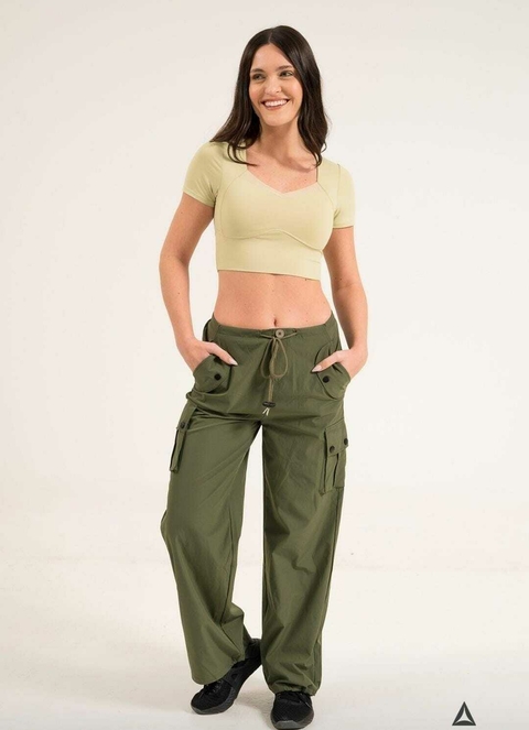 PANTALÓN CARGO DAMA MICROFIBRA FAMILY VERDE MILITAR- PCARGOD