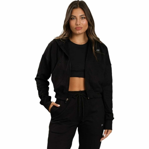 Campera Brooklin Deportiva Algodón Rústico Verano Dama Negro - CBROOK