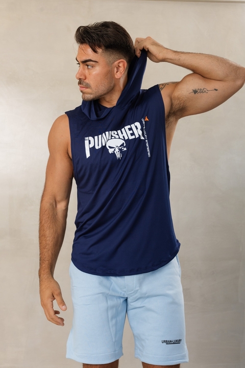 Musculosa Deportiva Entrenamiento Hombre Urban Luxury Azul Marino - Punisher