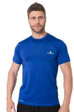 Remera Deportiva Azul Francia Rehodry Hombre + Short Microfibra Shmicro - comprar online