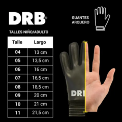 GUANTE ARQUERO DRB ROYAL JR 3.0 NG/VD - 570 en internet