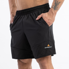 Bermuda Microfibra Hombre Cierre Largo Negro+ Short Lycra gs - PASION AL DEPORTE