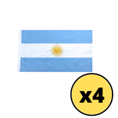 Bandera Argentina 150 Cm X 90 Cm - 4 UNIDADES