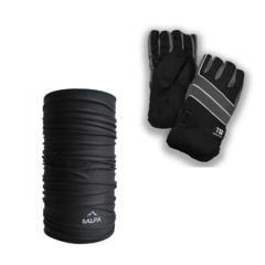Cuello Termico Multiuso Black Salpa +guantes Termicos Abrigo