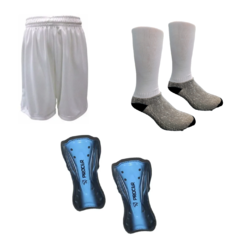 Short De Futbol Hombre Bl +medias Bl+ Canilleras Procer