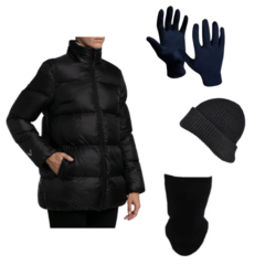 Combo! Campera Mujer Abrigada+cuello+gorro+guantes Termicos