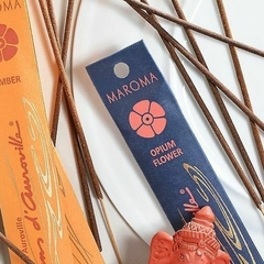 Incenso de vareta de Opium Flower( Maroma Encens d'Auroville - Stick Incense - 1 Pack of 10 Sticks ) na internet
