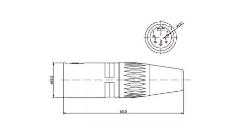 Conector LA1012-5B XLR 5 Pines. Venetian