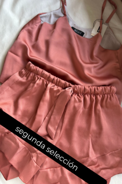 SEGUNDA SELECCIÓN - Conjunto short y blusa crepe brick liso