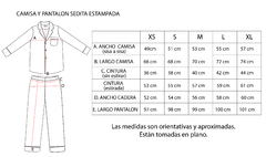 Pijama sedita estampado (SE3-F Crema) - tienda online