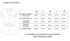 3 piezas Camisa, Pantalón y Short verde flores y frutos - Bastille