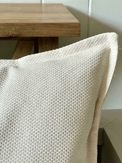 almohadón rústico texturado algodón crema - comprar online