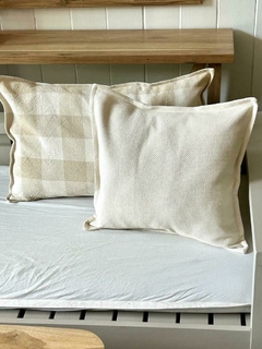 almohadón rústico texturado algodón crema - tienda online