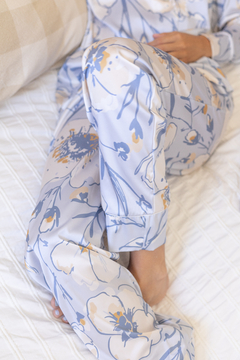 Pijama sedita estampado celeste flores (SE2-ciel) - Bastille
