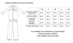 Camisa manga larga y pantalón R05-Nude - tienda online