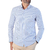 Camisa Manga Longa Social Masculina Slim Fit Listras Azul e Branco LS512104 - comprar online