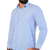 Camisa Manga Longa Social Masculina Comfort Algodão Egícpio Fio 80 Listras Azul Claro e Branco LC162203 - comprar online