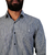 Camisa Manga Longa Social Masculina Comfort Algodão Egípcio Fio 80 Listras Cinza e Branco LC162201 - Rechia Store - Loja de Gravatas e Acessórios