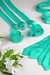 Gravata Slim Verde Tiffany Textura Listrada - Rechia Store - Loja de Gravatas e Acessórios