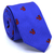 Gravata Slim Estampa Desenhada Esquilos Azul Royal e Terracota Texturizada