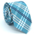 Gravata Slim Xadrez Azul Tiffany, Branco e Azul Marinho SL-051458