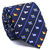 Gravata Extra Larga Seda Italiana Estampa Desenhada de Bandeiras Azul Marinho, Branco e Azul Royal TR-03016