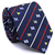 Gravata Extra Larga Seda Italiana Estampa Desenhada de Bandeiras Azul Marinho, Branca e Vermelha TR-04015