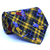 Gravata Extra Larga, Estampa Desenhada de Golfe, Amarelo, Azul Marinho e Azul Royal TR-04156