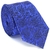 Gravata Slim Azul Royal e Preto Textura Desenhada