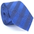 Gravata Slim Azul Puro e Azul Royal Textura Listrada