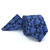 Kit Gravata Tradicional e Lenço Estampa Floral Azul Marinho e Azul Serenity KIT-TRLE01007