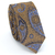 Gravata Slim Estampa Arabesco Ouro Envelhecido, Azul Serenity e Azul Marinho