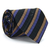 Gravata Tradicional Seda Estampa em Listras Bege, Verde Escuro e Azul Serenity CX0019-SE08043