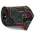 Gravata Tradicional Seda Estampa Desenhada Preto, Marsala e Verde Escuro CX0019-SE08045