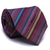 Gravata Tradicional Seda Estampa em Listras Rosa Canela, Verde Tiffany e Dourado CX0021-SE08037